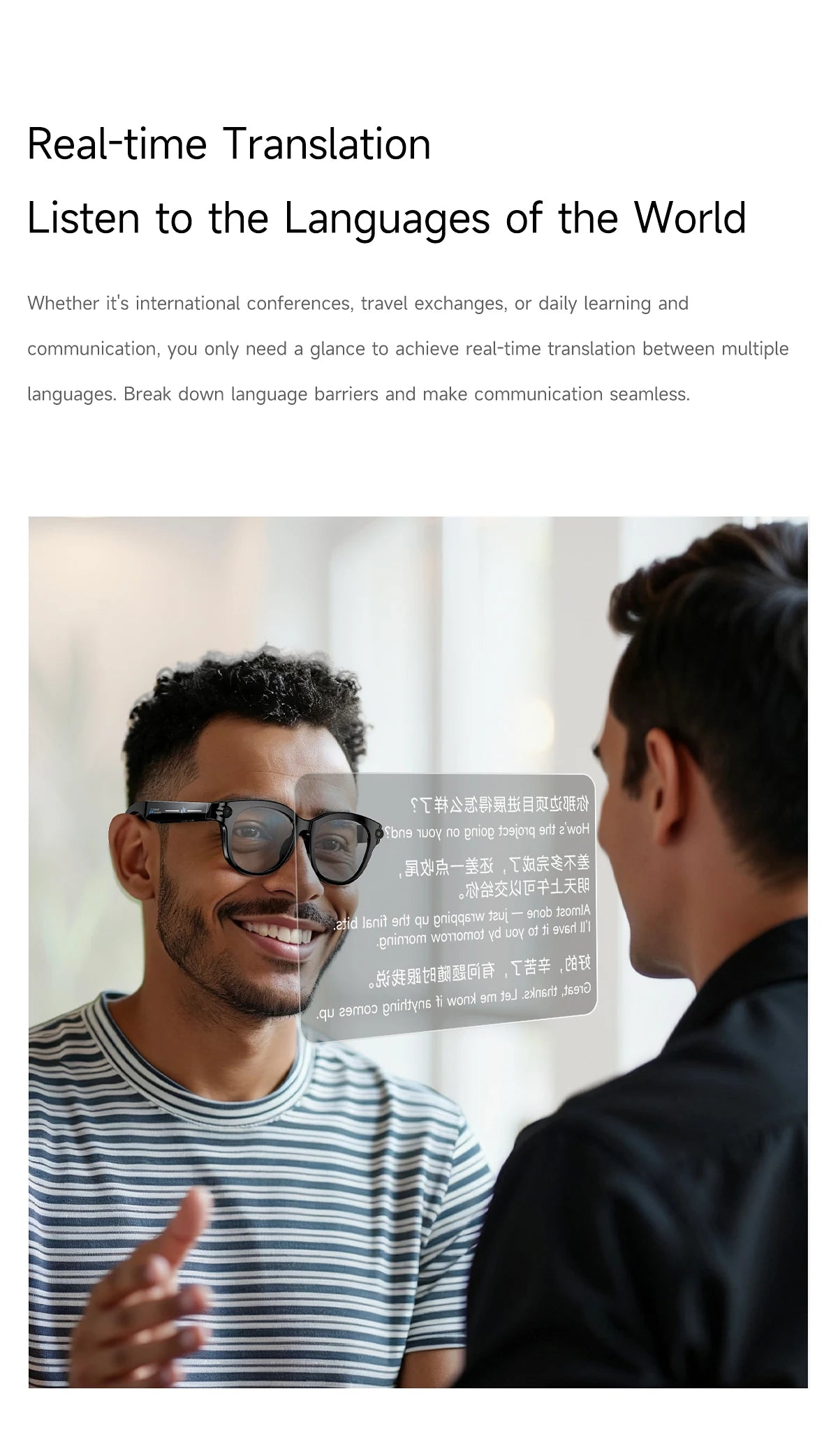 2026 AI Smart Glasses AI Translation Sunglasses Bluetooth Calling Music Player Camera Control Vedio Recording Glasses Men Women