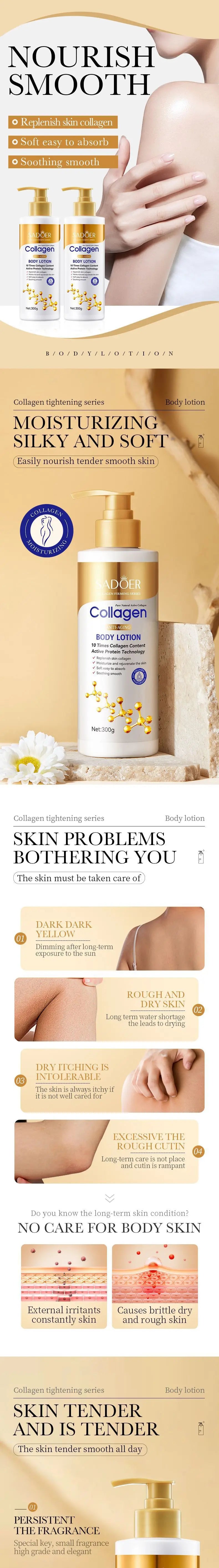 Collagen Body Lotion Hydration - Intense Moisturizer Anti-Aging