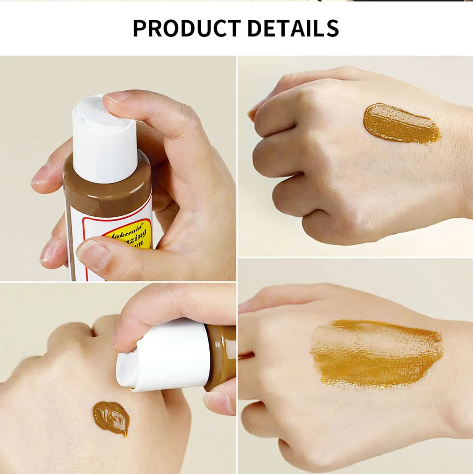 Tanning Body Lotion Long Lasting Waterproof Sweat-proof Tanning Booster Lotion Non-greasy Natural Self Tanner Lotion Makeup