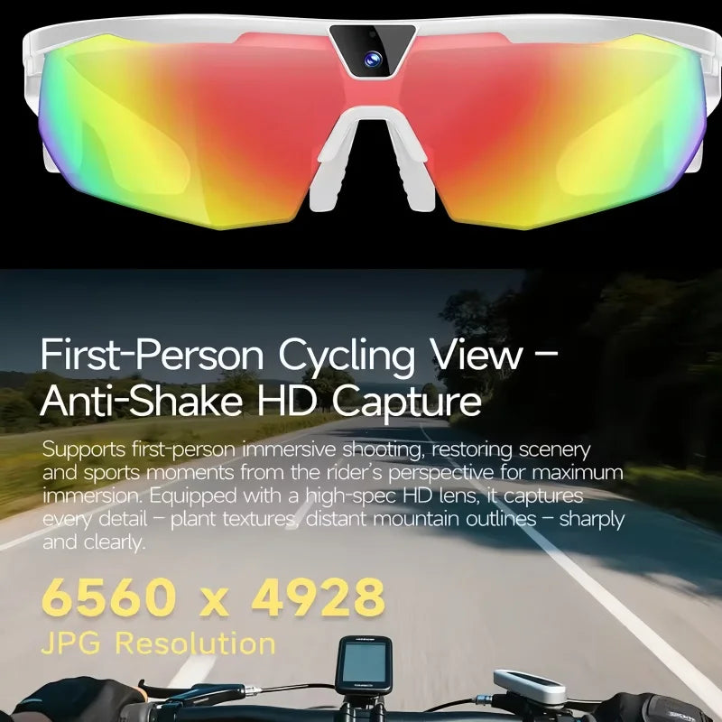 2026 AI Skiing Smart Glasses 800W HD Anti-shake Camera Goggles 3D Surround Sound AI Chat Call UV400 Sport Sunglasses Men Outdoor