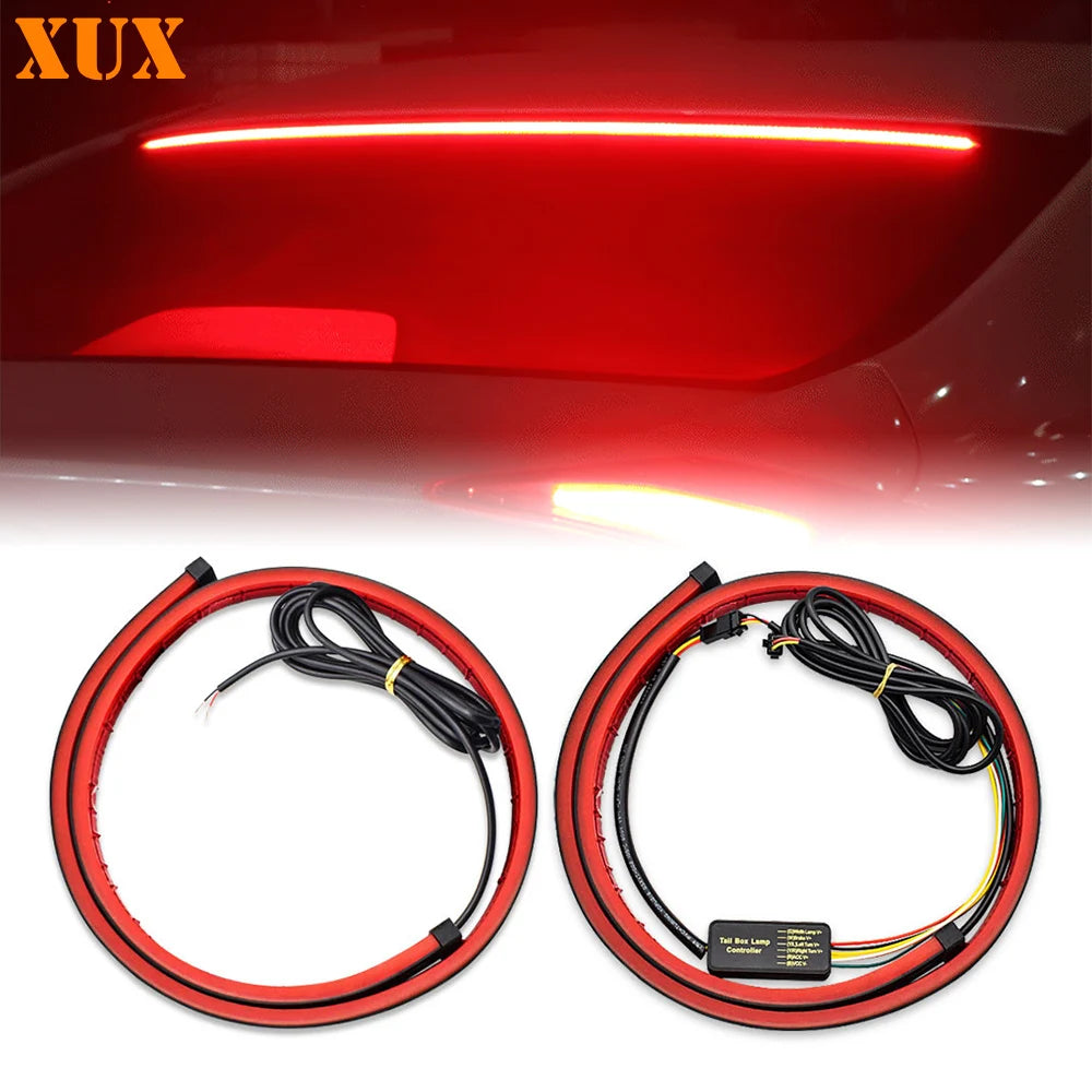 Car Brake Light LED Styling High Mount Additional Stop Lamp Modified Turn Signal Running Light Universal Auto Flexible Led Strip