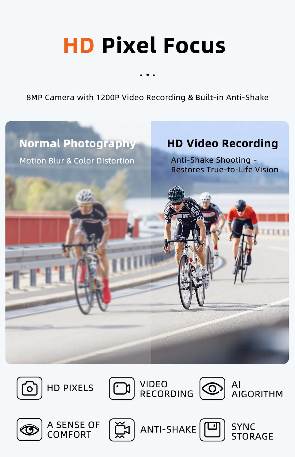 2026 New AI smart shooting&recording glasses with 800W camera, HD anti-shake bicycle riding shooting artifact, windproof goggles