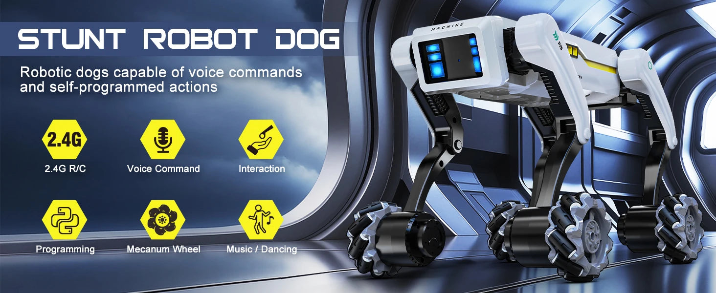 AI Simulation Robot Dog Intelligent Machine Dog Voice Command APP Control Programming Interactive Performs Acrobatics Robot Dog