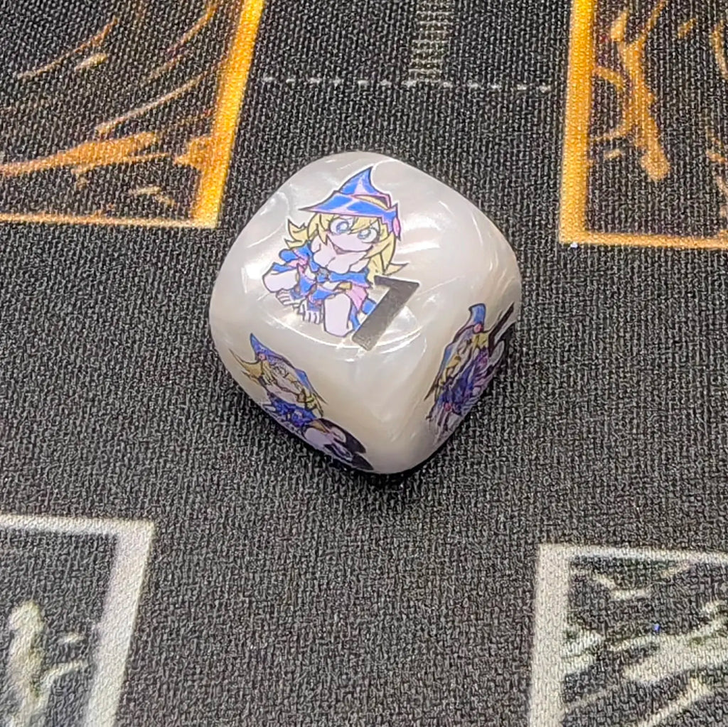 Yu-Gi-Oh! Dark Magician Girl Series 16mm 6-Sided Resin Dice Damage Tracker Fan-Made DIY YGO Tabletop Game Dice Token Toy Gift