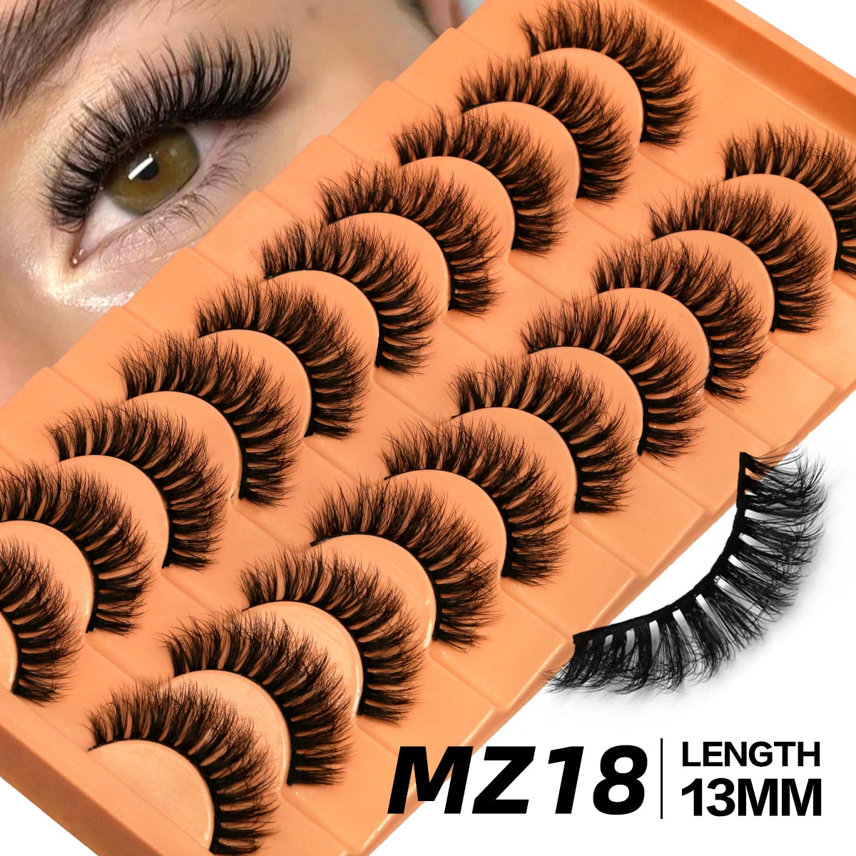 GROINNEYA Fluffy Eyelashes Cat Eye Style Long Lasting Dramatic 3D Faux Mink Eyelashes Volume Thick Long lashes Extension