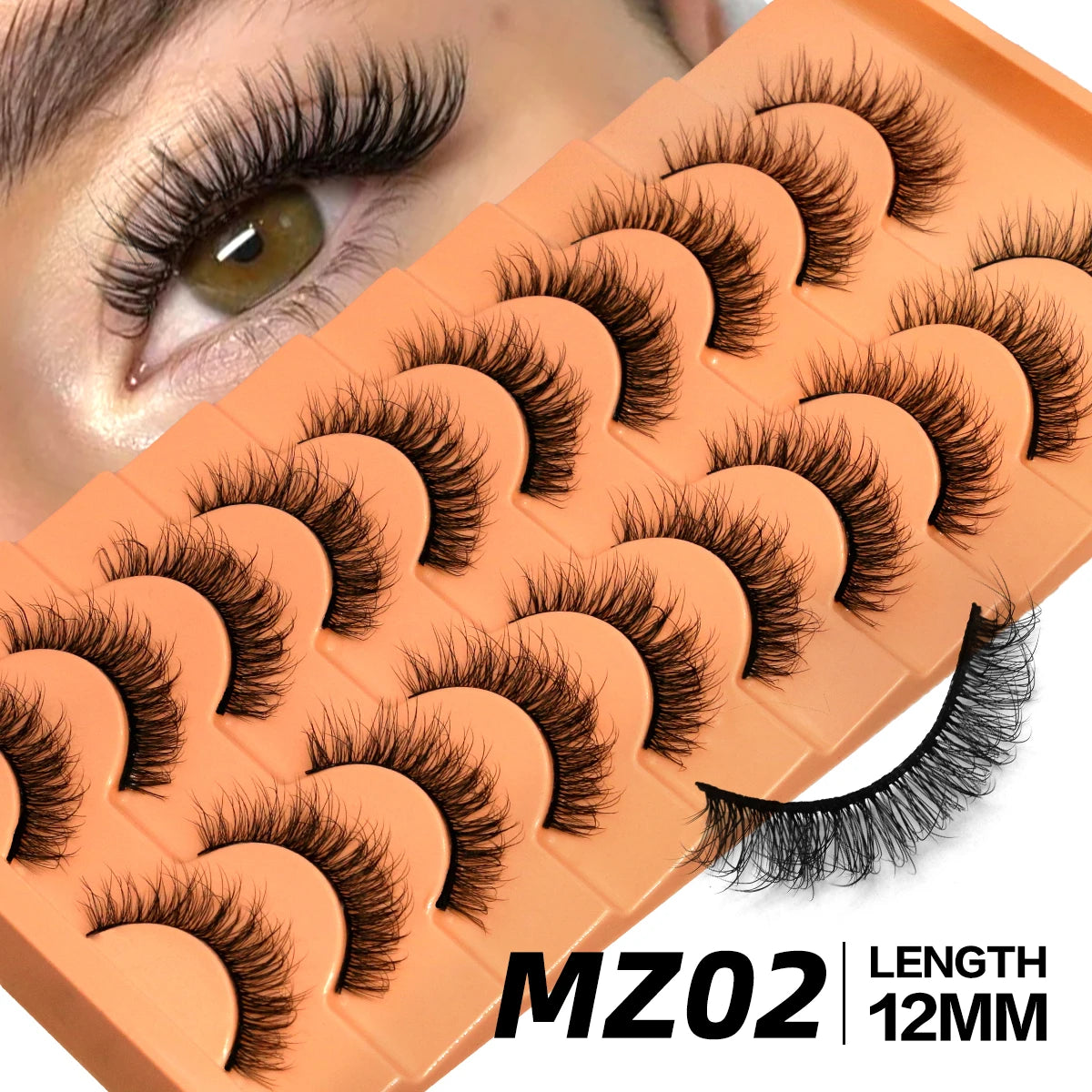 GROINNEYA Fluffy Eyelashes Cat Eye Style Long Lasting Dramatic 3D Faux Mink Eyelashes Volume Thick Long lashes Extension