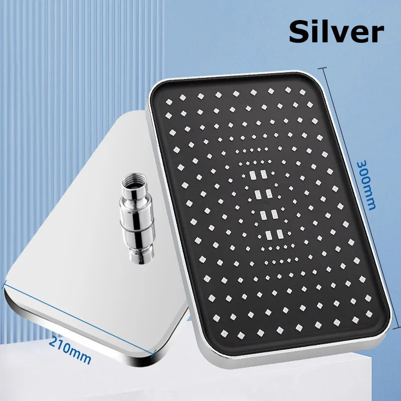 🔥🔥🔥Top spray showerhead 30cm Large Size High Pressure Overhead Rain Large Flow Booster Rain Shower Head 360° Rotation Water Saving