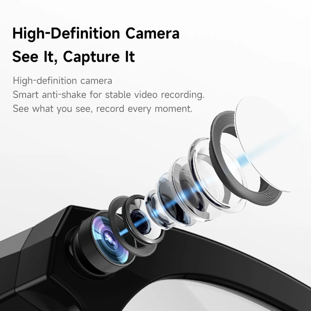 2026 New AI Smart Glasses for Men Women HD Camera 1080P Video AI Voice Assistant Translation Music Playback Bluetooth Calling