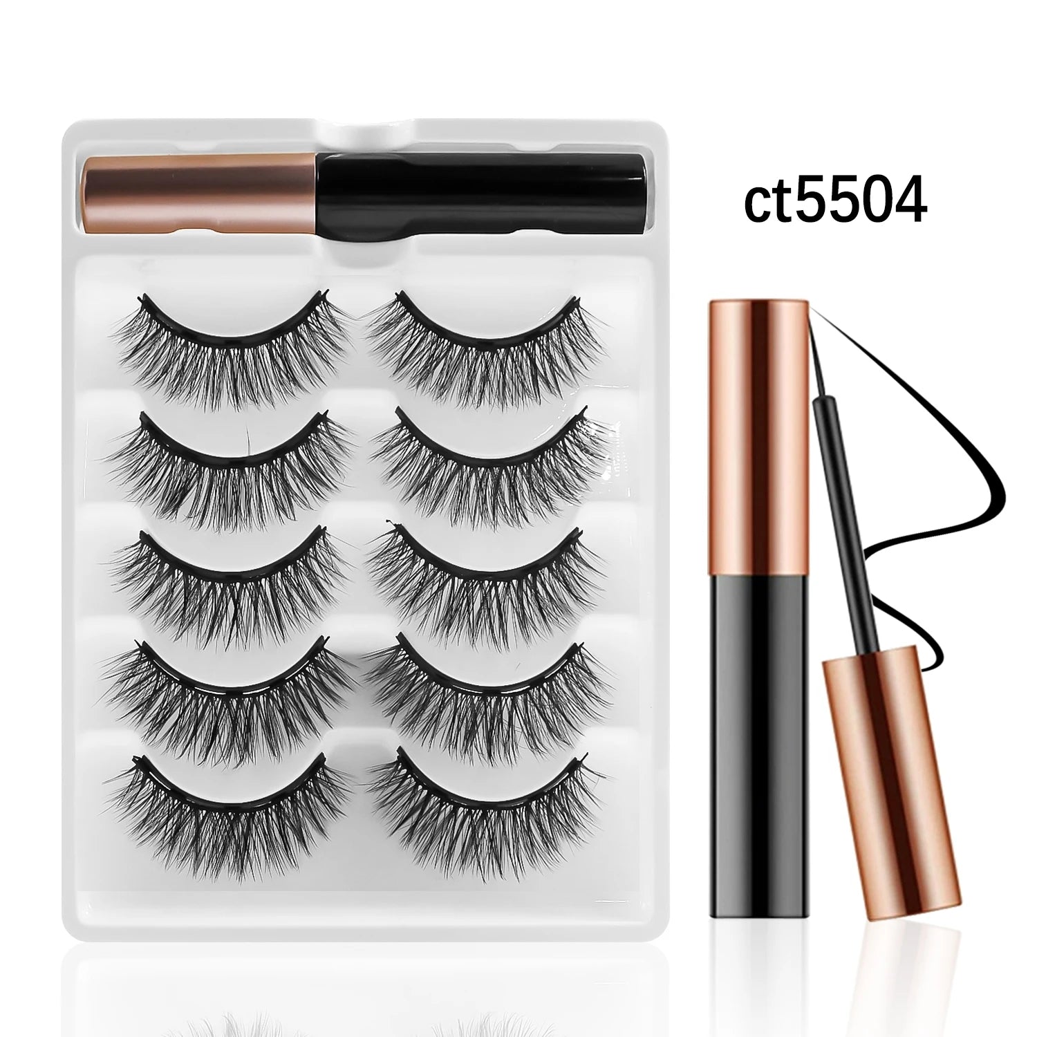 REDSIREN Natural Magnetic Lashes Makeup 1/5Pairs Reusable Magnetic  Eyelashes and Eyeliner Kit
