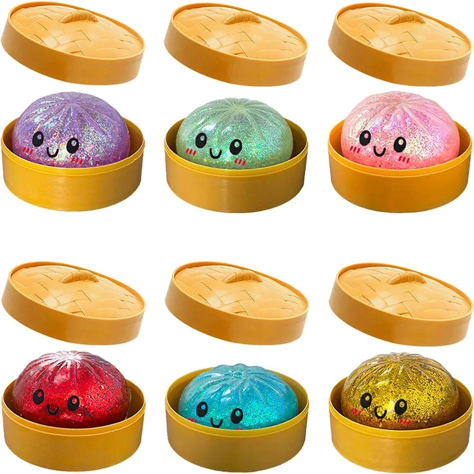 Glitter Dumpling🔥🔥🔥 Squishy Squeeze Toy With Packaging Box Stress Relief Sensory Decompression Toy