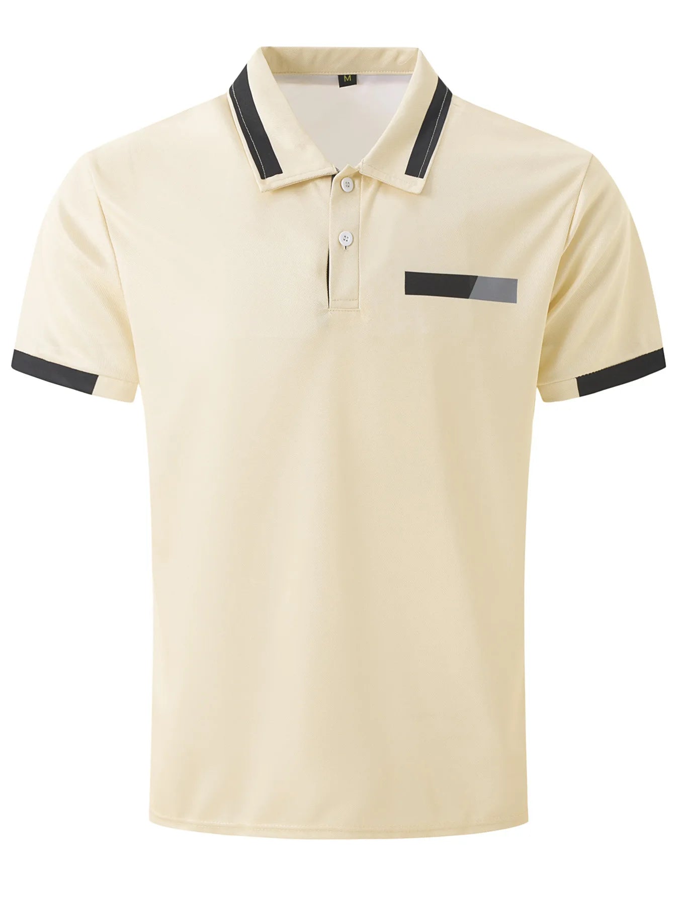 Men's fitness casual sports T-shirt, gym running sports elastic short-sleeved Polo shirt, lapel top, men's tight T-shirt
