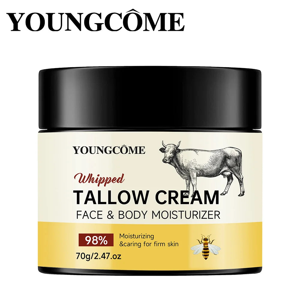 Beef Tallow Paste Deeply Moisturizer Honey Balm Brightening Wrinkle Remover Grass Fed Tallow Wild Honey Face Body Cream Skin