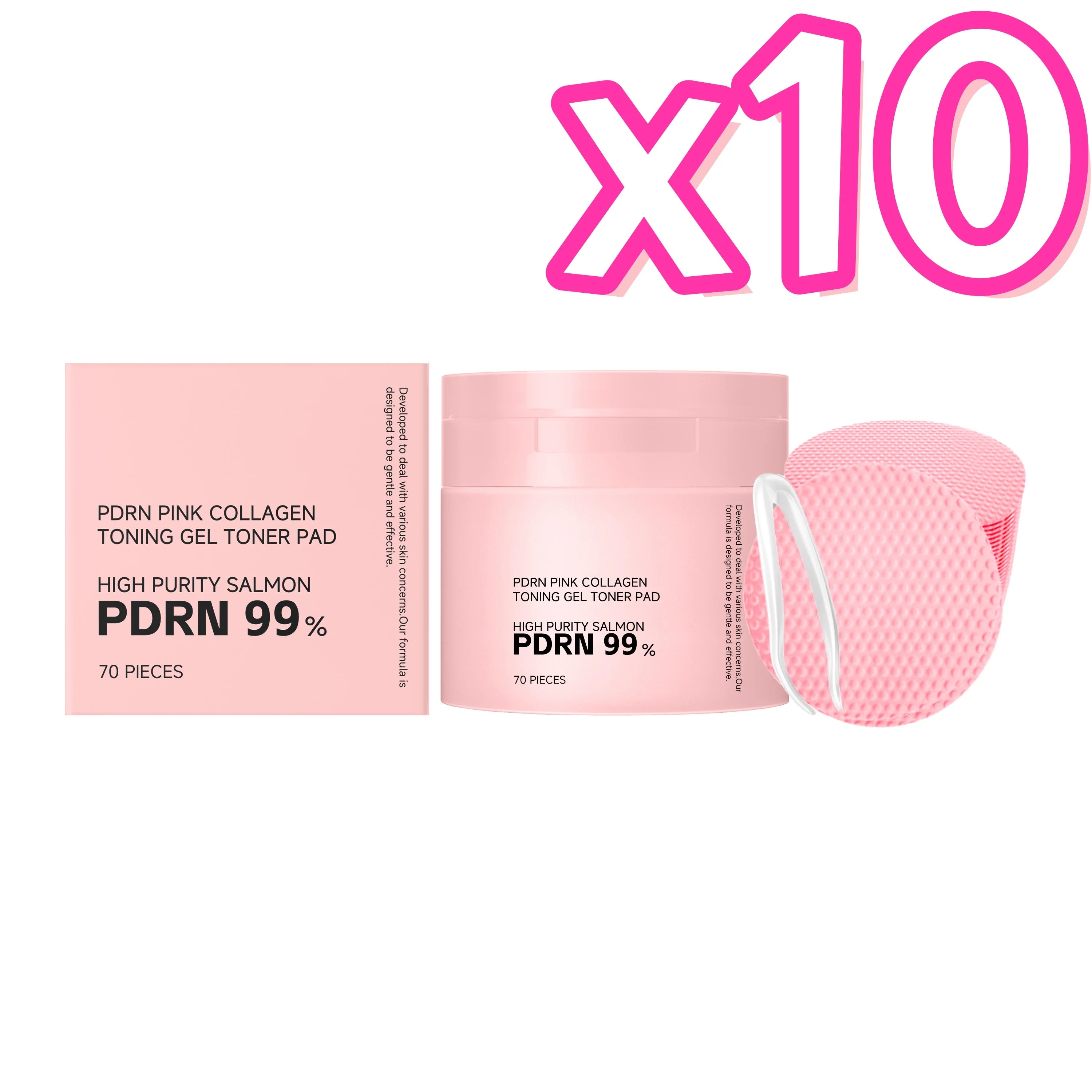 PDRN Collagen Toner Pads Repair Skin Barrier Calm Redness Hydrate Skin Reduce Skin Fine Lines Brighten Dullness Facial Toner Pad