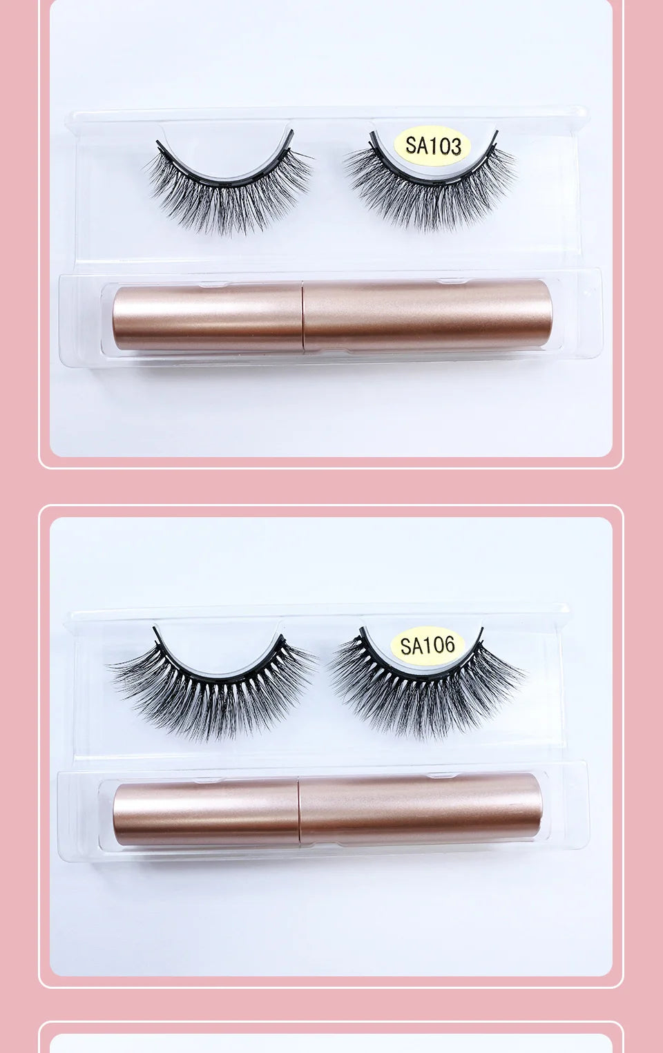 REDSIREN Natural Magnetic Lashes Makeup 1/5Pairs Reusable Magnetic  Eyelashes and Eyeliner Kit