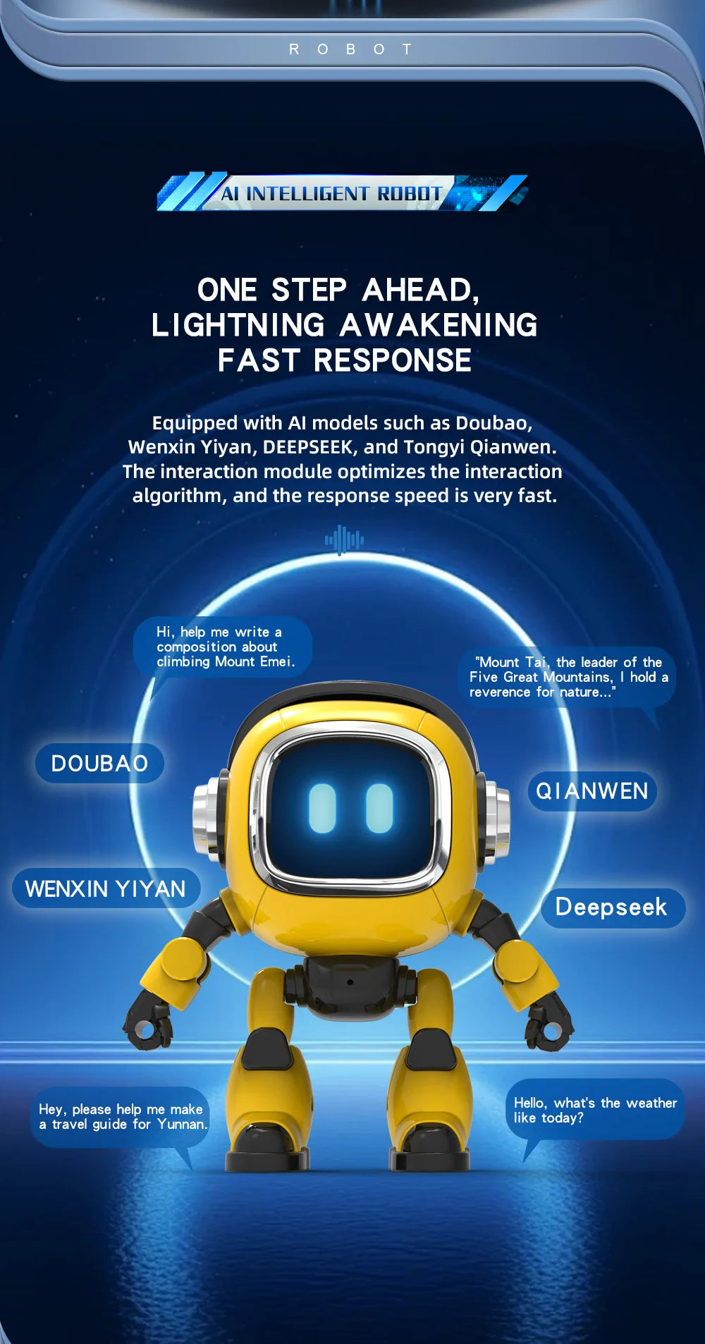 Deepseek Smart Ai Voice Rc Robot Voice Control Life Assistant Interactive Daily Life Helper Toy For Boys Kids Play Companion