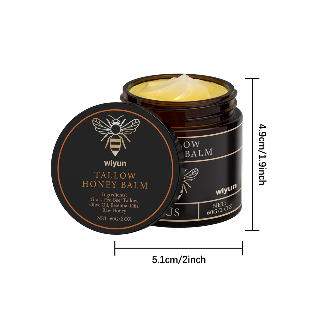Tallow Honey Balm Natural  Tallow Raw Honey Olive Oil Moisturizing Cream Gentle Nourishing Body Face Salve