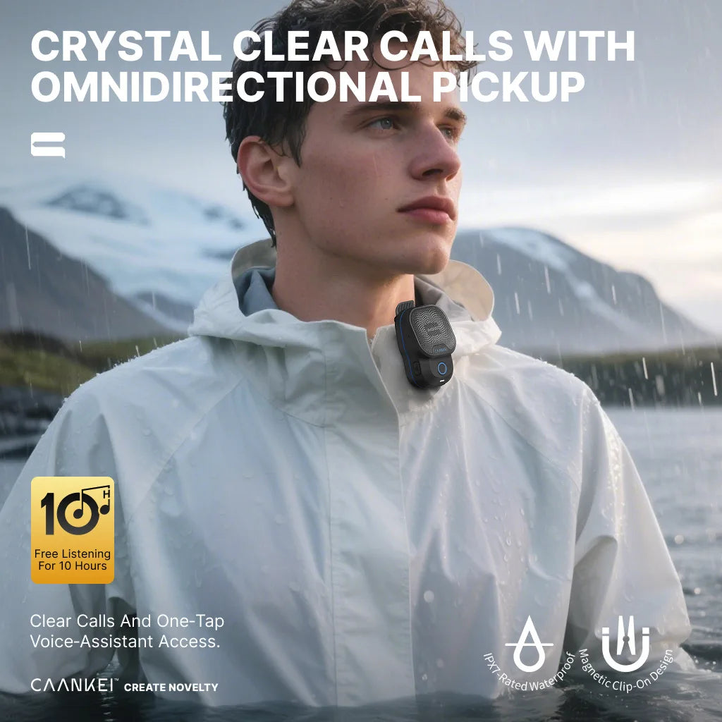 Wearable Bluetooth Speaker IPX7 Waterproof Portable Speakers Outdoor Sport Clip-On Microphone Speaker Calls/Music Mini Sound Box