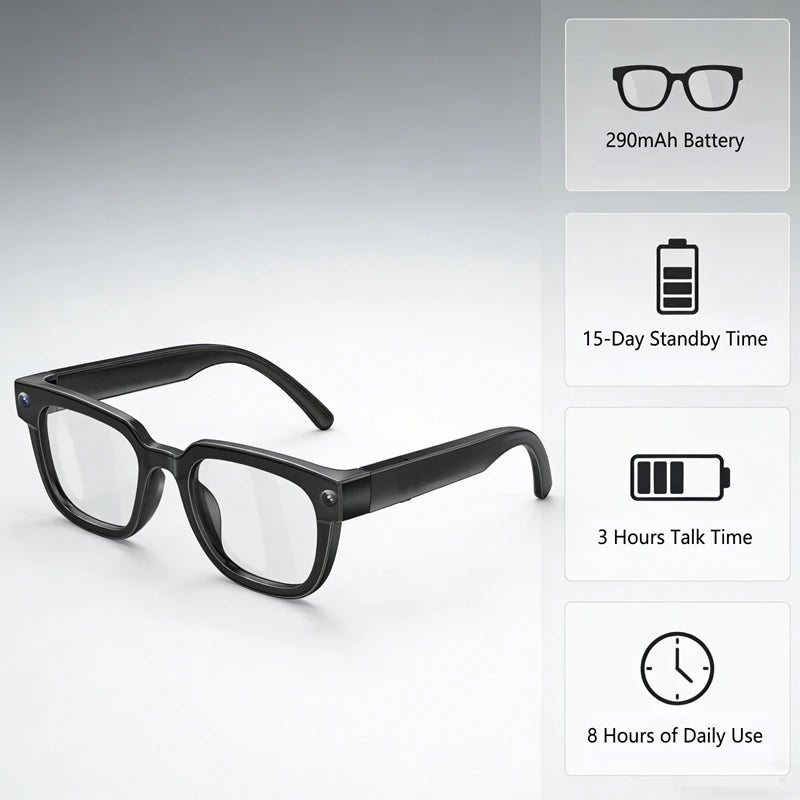 AI Smart Glasses Translation Glasses 8MP HD Camera 4K Shooting Image Bluetooth Call Recording Music Photo Recognition Sunglasses