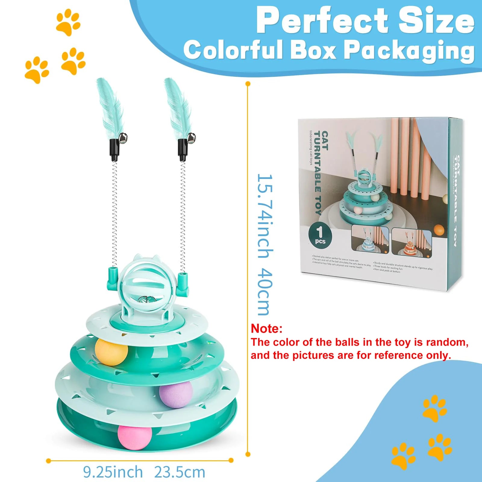1pcs Indoor Cat Toys, Kitten Interactive Boredom Toys, Puzzle Toys With Ball Turntable Toys, Pet Sound Toys