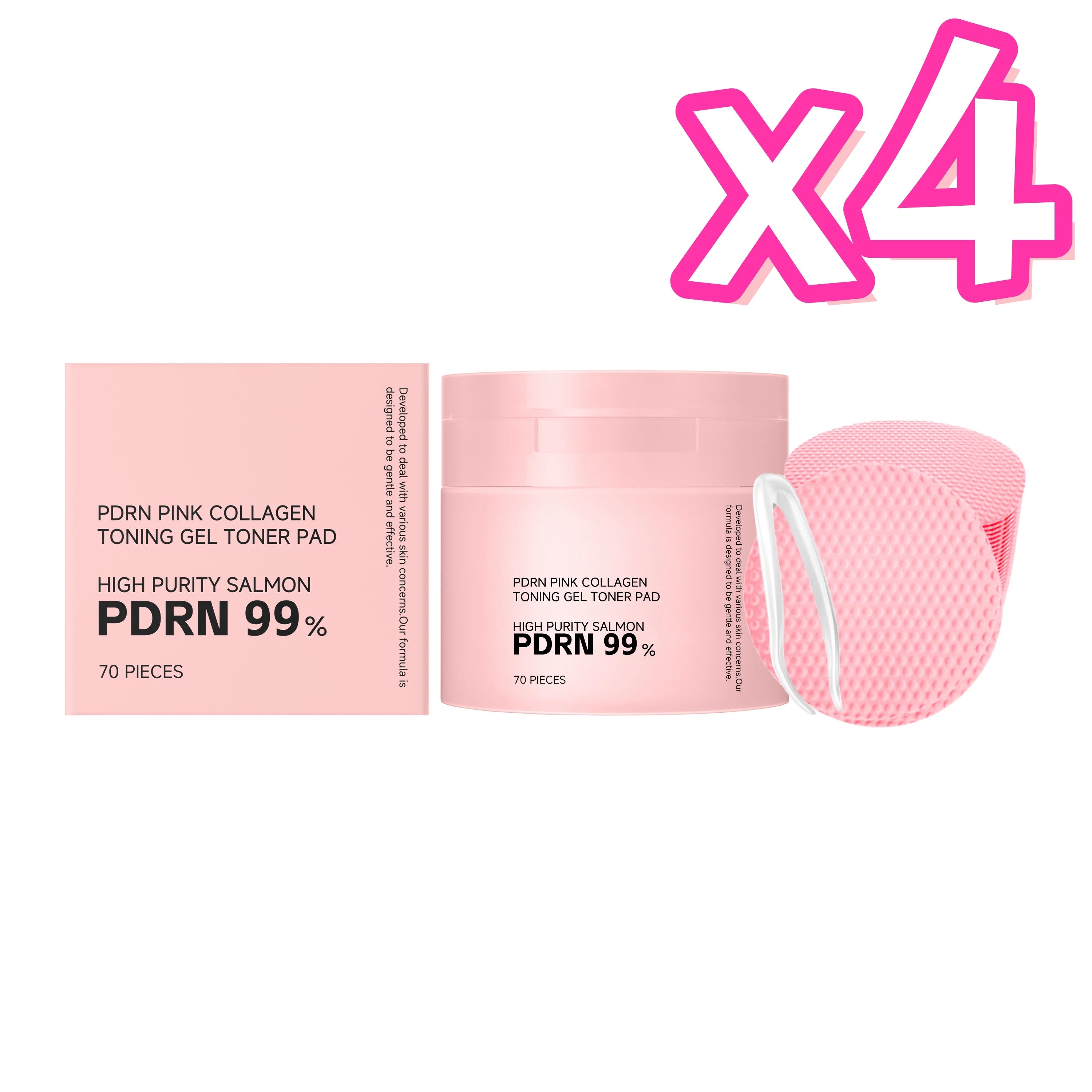PDRN Collagen Toner Pads Repair Skin Barrier Calm Redness Hydrate Skin Reduce Skin Fine Lines Brighten Dullness Facial Toner Pad