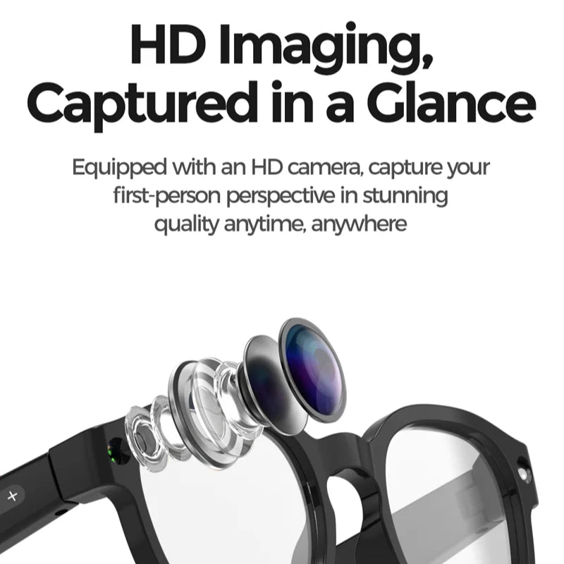 2026 New AI Smart Glasses AI Translation 8MP HD Camera 4K Shooting Image Conversation Recording Listening To Music Smart Glasses