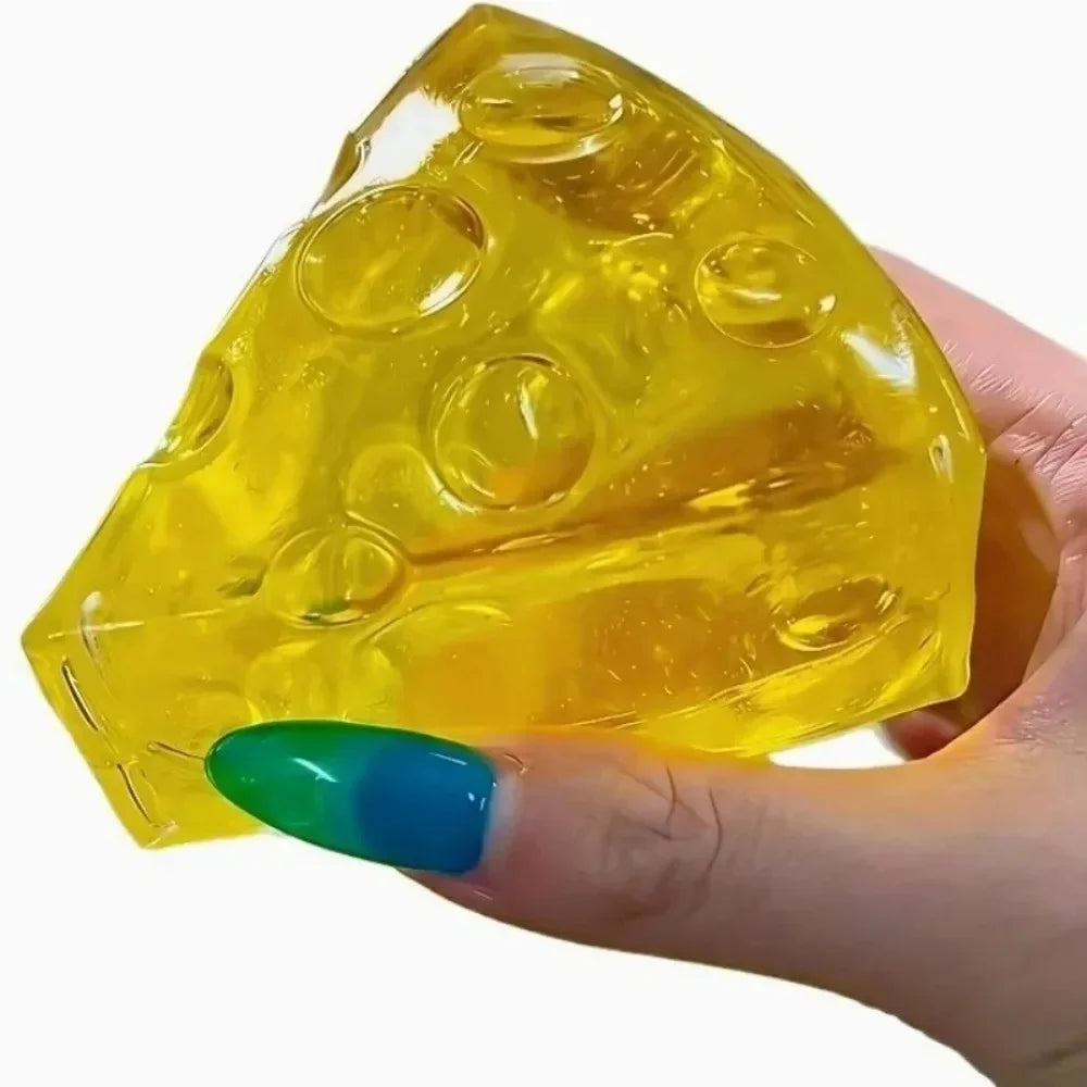 Squishy Honey Cheese Square Fidgets Toys Super Soft Mochi Cheese Squeeze Toy Funny Anti-stress Sensory Toy for Kids Adults