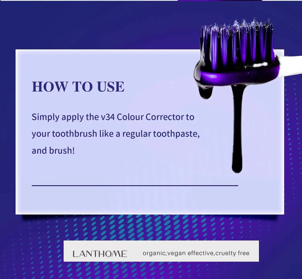 30ml V34  Purple Toothpaste Clean Oral Hygiene Fresh Breath Removes Tartar