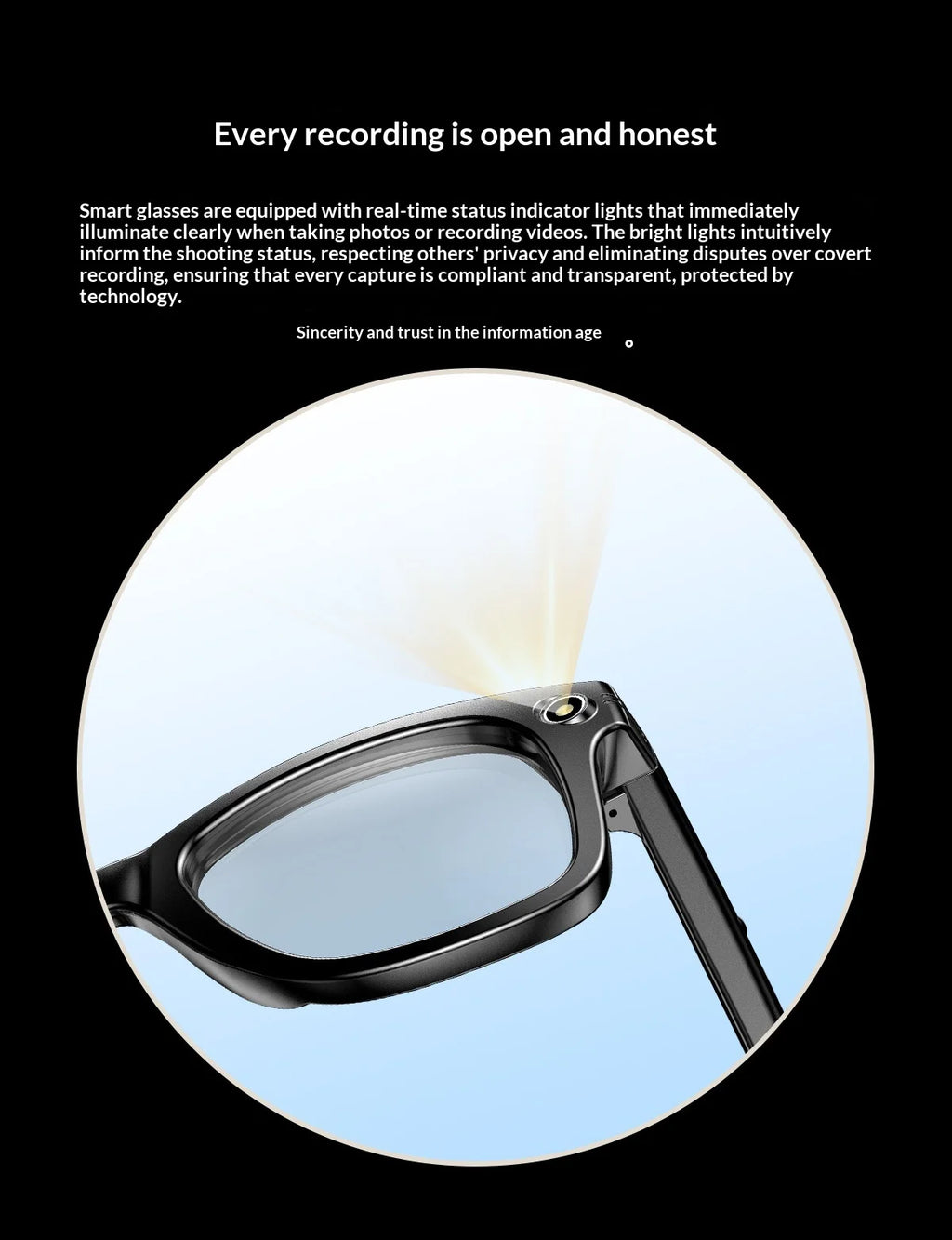 2025 AI Smart Glasses - 8MP Camera for First-Person Vlog, Voice Translation, Music & Calls, IP65 Waterproof, Ultra-Light