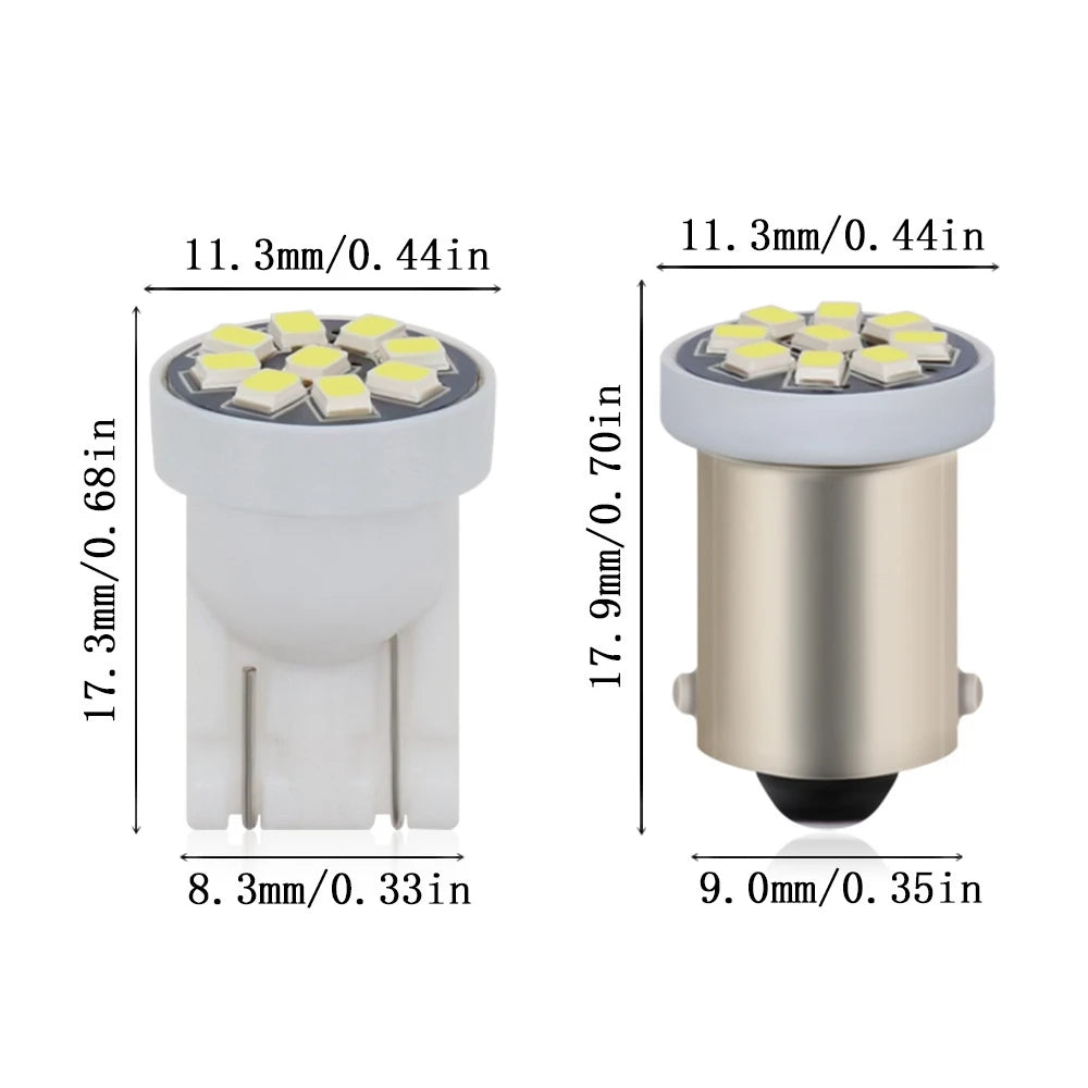 10PCS #555 AC DC 6V 6.3V Pinball Led Bulb 158 192 168 194 T10 Arcade Machine Game Car Light Flashlight White Blue Red Ice Blue