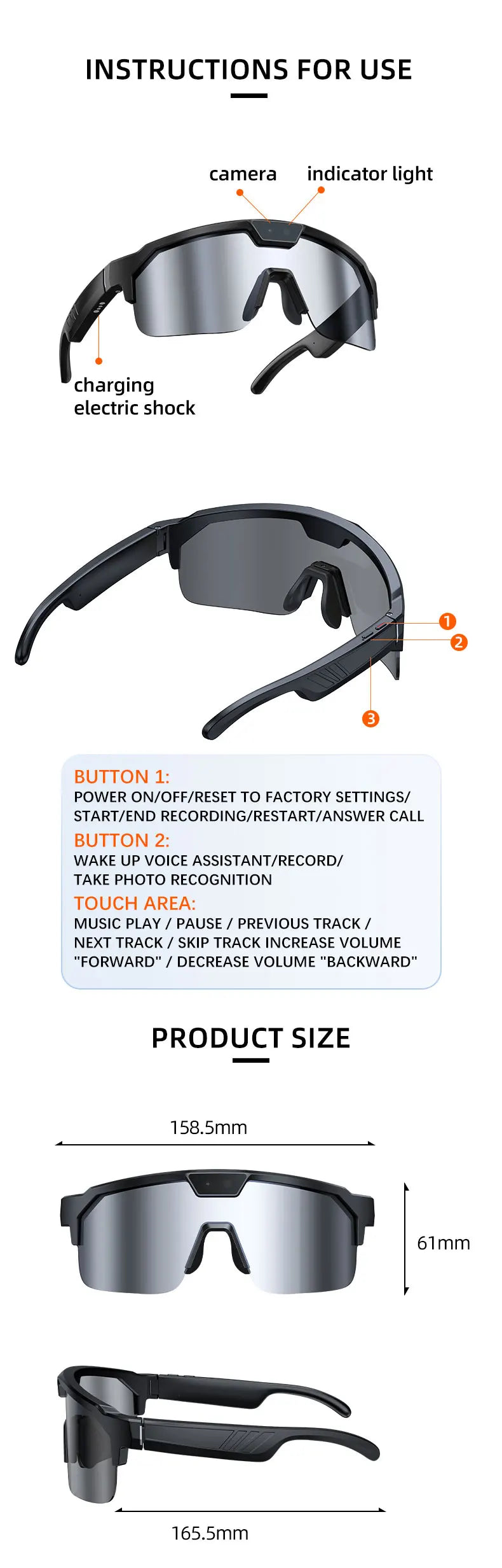 AI Smart Glasses With Camera 4K HD Video & Photo Capture, Real-Time Translation, 8MP Pixel Anti-shake Outdoor Sports Goggles Men