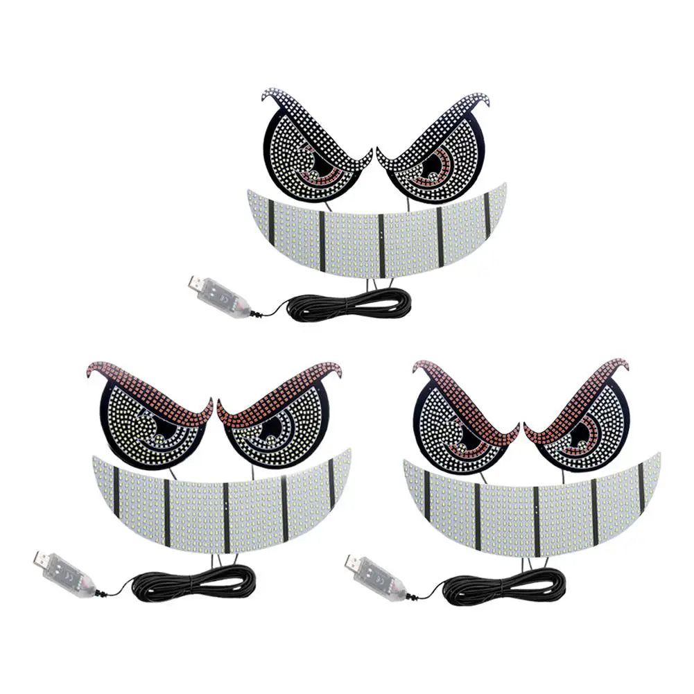 New Car Dynamic Devil's Eye Light LED Rear Windshield Decorative Warning Light With 11 Modes For Auto Modification Accessories
