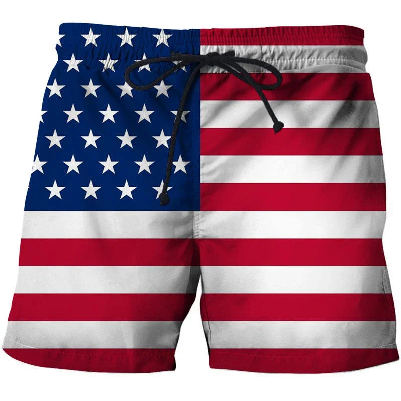 Men's Swimwear Shorts American Flag  USA Flag Swimsuit Sports Pants