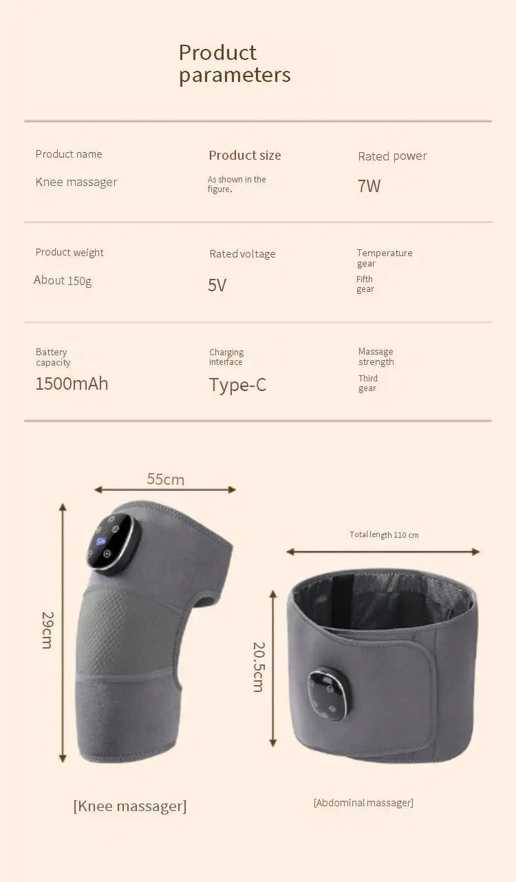 2026/Best sales Wireless Knee Massager Hot Compress for Effective Physiotherapy and Pain Relief