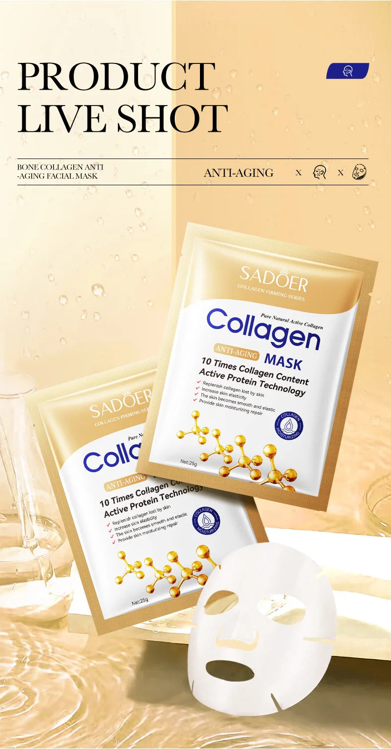 10pcs Anti-wrinkle Collagen Face Mask Moisturizing Anti-aging Wrinkle Whitenting skincare Face Sheet Mask Facial Masks Skin Care