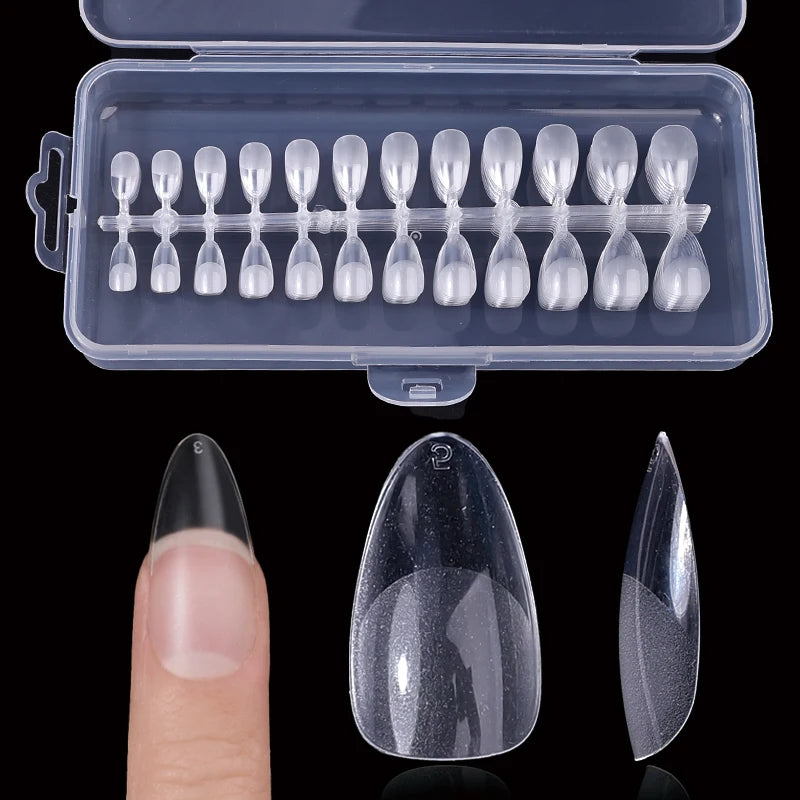 Nail Press on Tips  Short Artificial American Capsules Long Soft Gel Almond