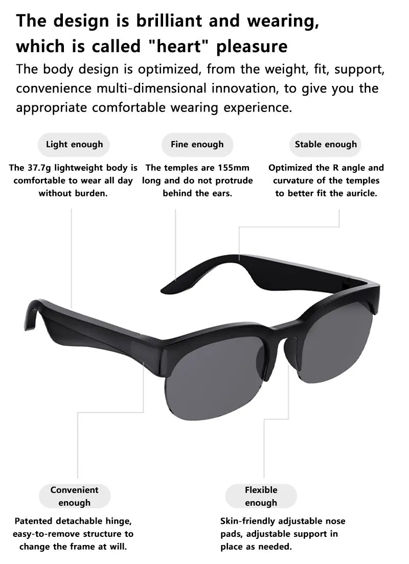 OnePlus AI Smart Glasses AI Translation HD Hands-Free Calling AI Chat Logging Music Playback 8K Smart Sunglasses