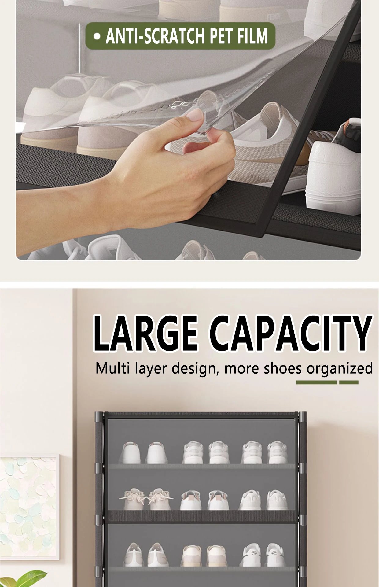 5/7-Layer Shoe Cabinet Dustproof Shoe Rack Shoe Hanger Organizer Shelf Holder Shoe Storage Cabinet Space Saving With Clear Lid