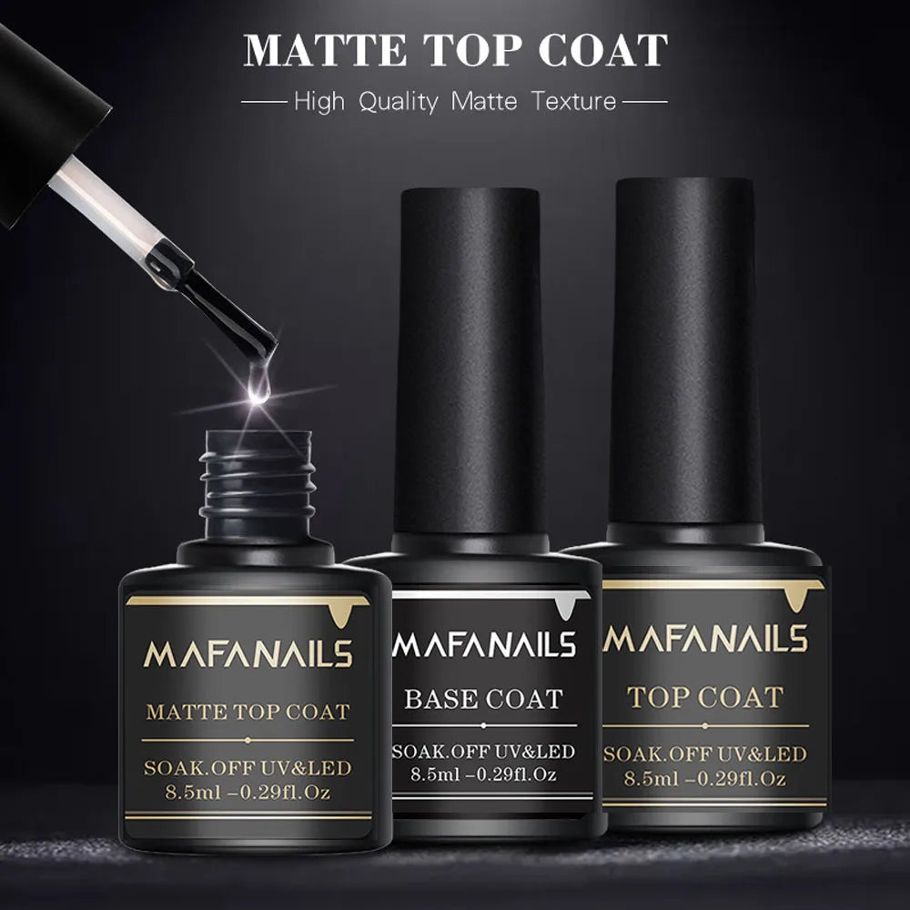 1bottle Matte Gel Top Coat - 8.5ML No Wipe Matte Top Coat UV Soak Off Nail Lamp Polish Finish Long Lasting Matte Nail Gel Polish