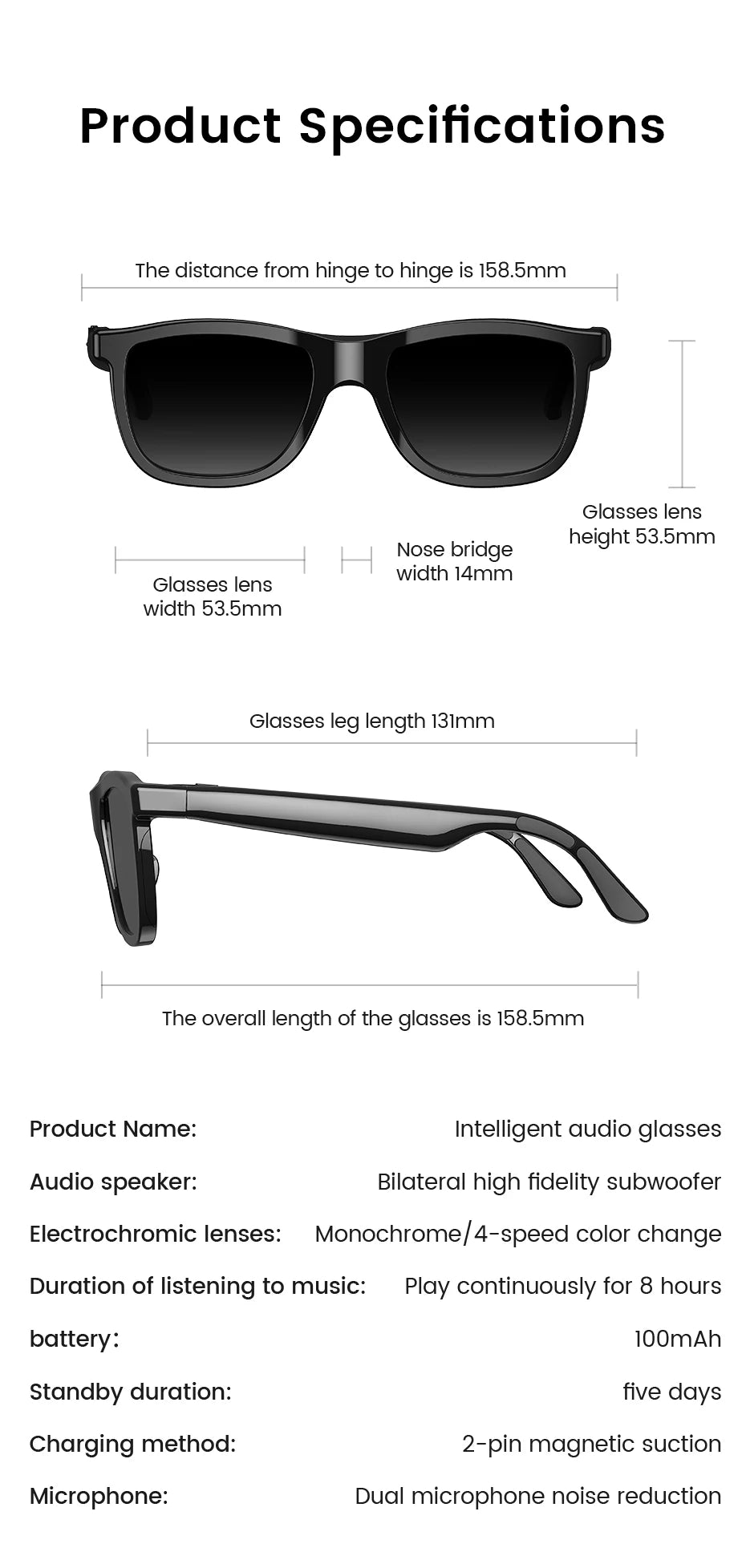 2026 AI Smart Glasses Touch Color-change  Electrochromic Lens AI Translation ChatGPT BT Call Dual-mic Music Audio Sunglasses Men