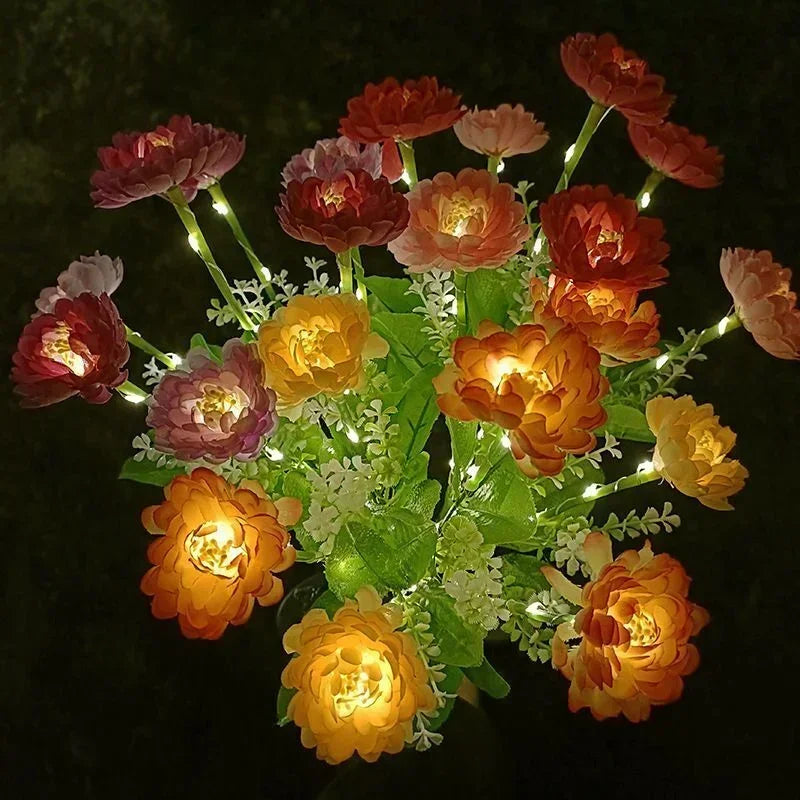 Solar Lights Outdoor Lighting Solar Garden Light Snow Lotus Flower Lawn Lamp for Yard Patio Flower Party Lamp Wedding Christmas