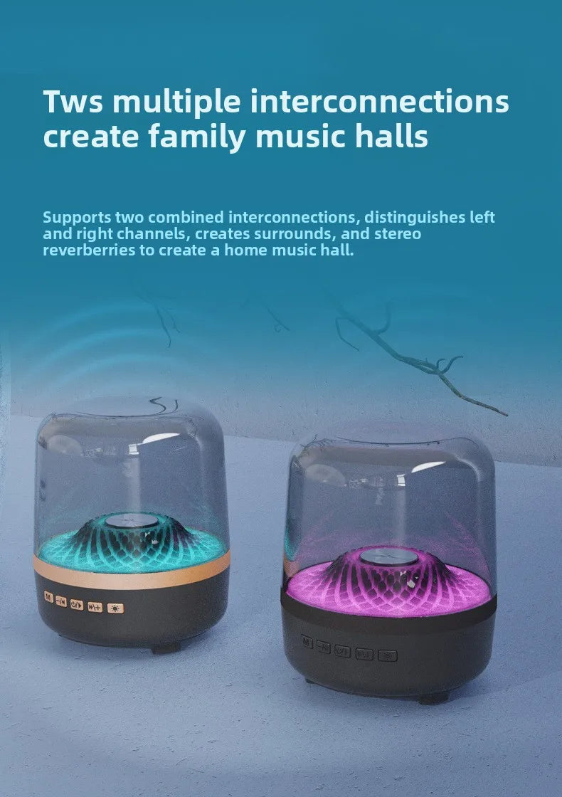 Wireless Bluetooth Speakers Outdoor Portable Loudspeaker Panoramic Surround Sound Effec Subwoofer Breathing Lamp for Android IOS