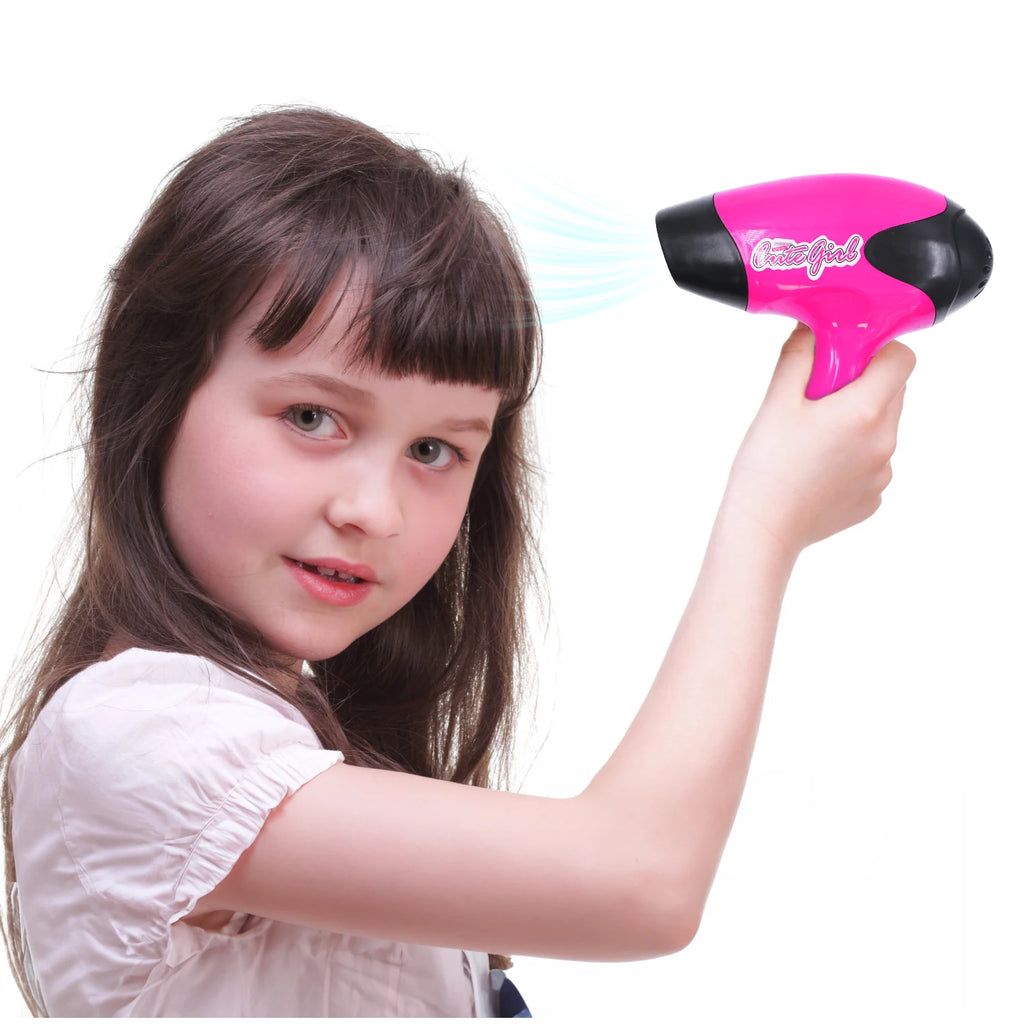 Makeup tools, hair dryers, hairdryer clips, colorful lighting simulation 1:1 children's grooming toys, girls, family toys