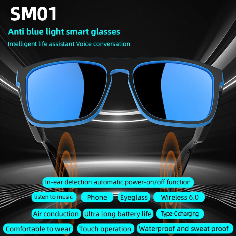 Lenovo AI Intelligent Sunglasses For Men And Women Polarized Anti Uv Sunglasses Air Conduction AI Intelligent Glasses