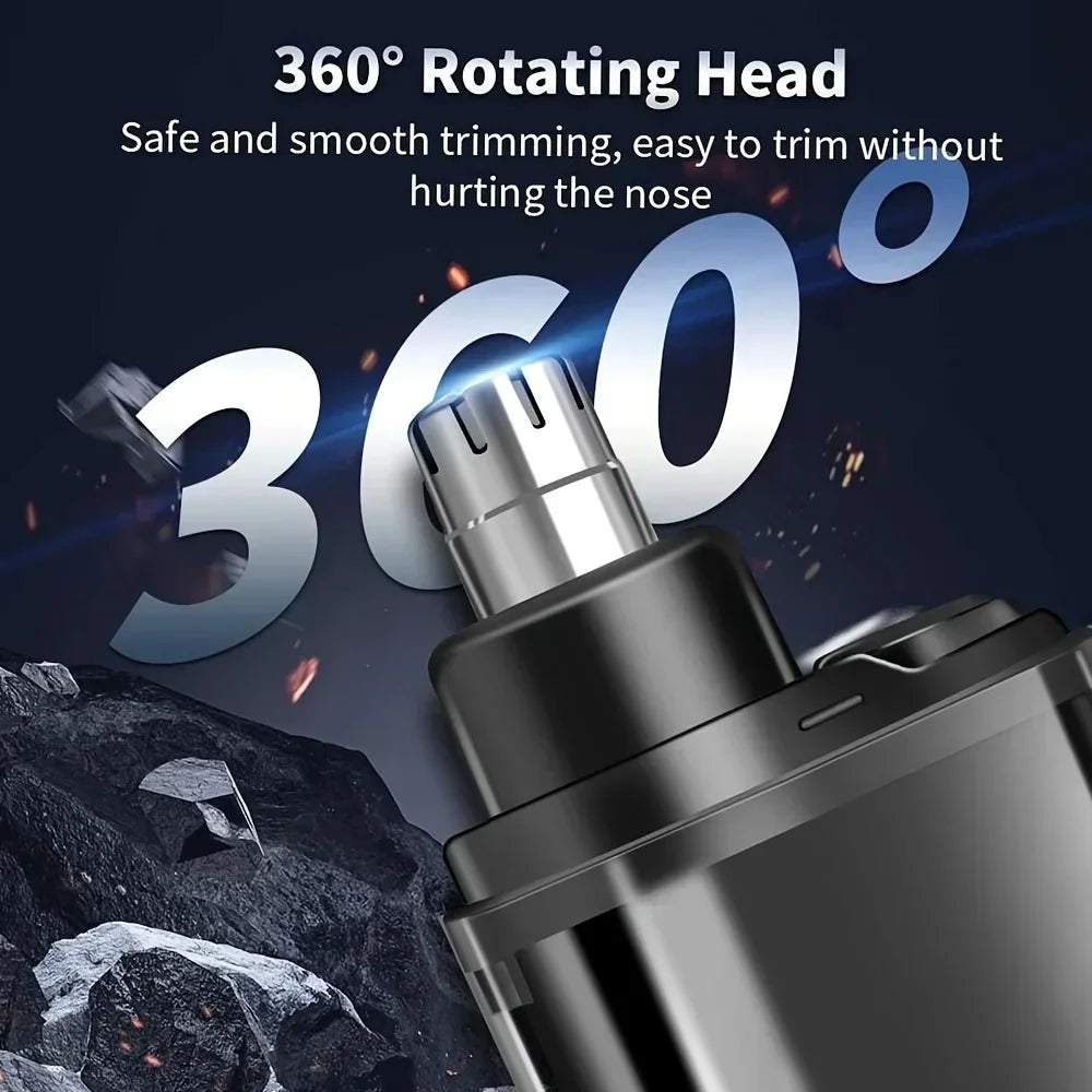 Nose Ear Hair Trimmer for Men - USB C Rechargeable Portable Fast Charge, Compact Grooming Kit