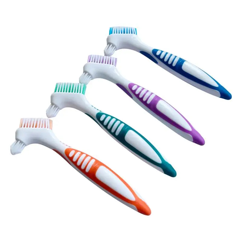 Denture double-sided toothbrush cleaning brush, denture brush, invisible braces orthodontic retainer, descaling brush, 1 piece
