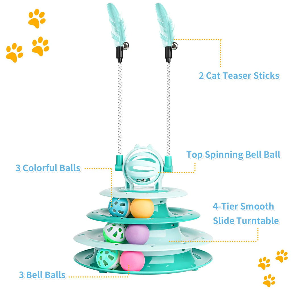 1pcs Indoor Cat Toys, Kitten Interactive Boredom Toys, Puzzle Toys With Ball Turntable Toys, Pet Sound Toys