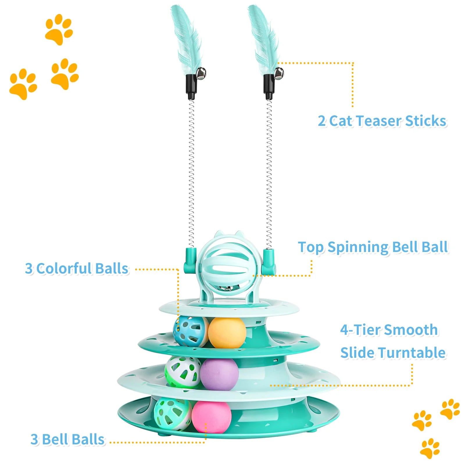 1pcs Indoor Cat Toys, Kitten Interactive Boredom Toys, Puzzle Toys With Ball Turntable Toys, Pet Sound Toys