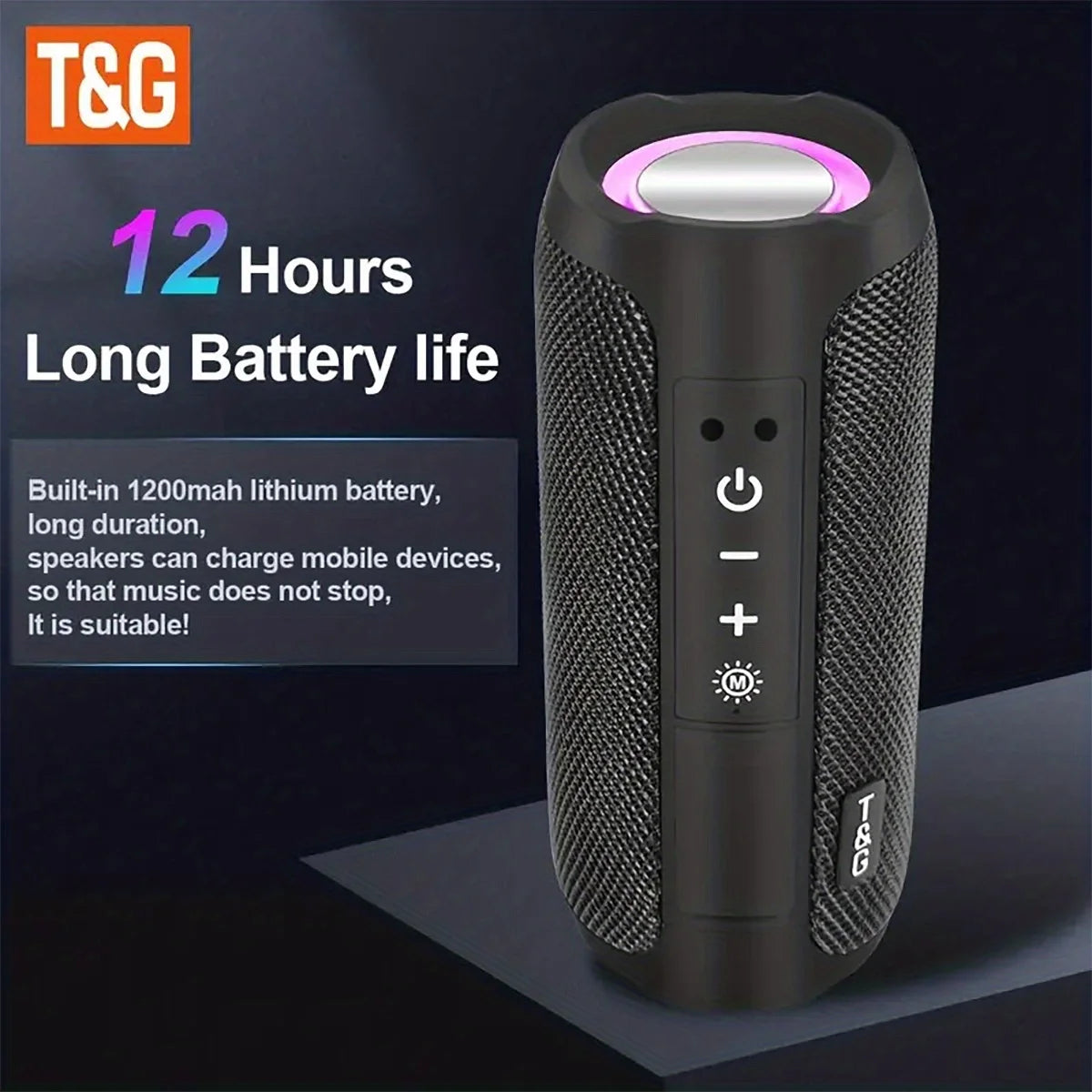 T&G227 Wireless Bluetooth Speakers Portable BT Speaker With Stereo Sound & IPX6 Waterproof Showerproof For Party Beach Camping