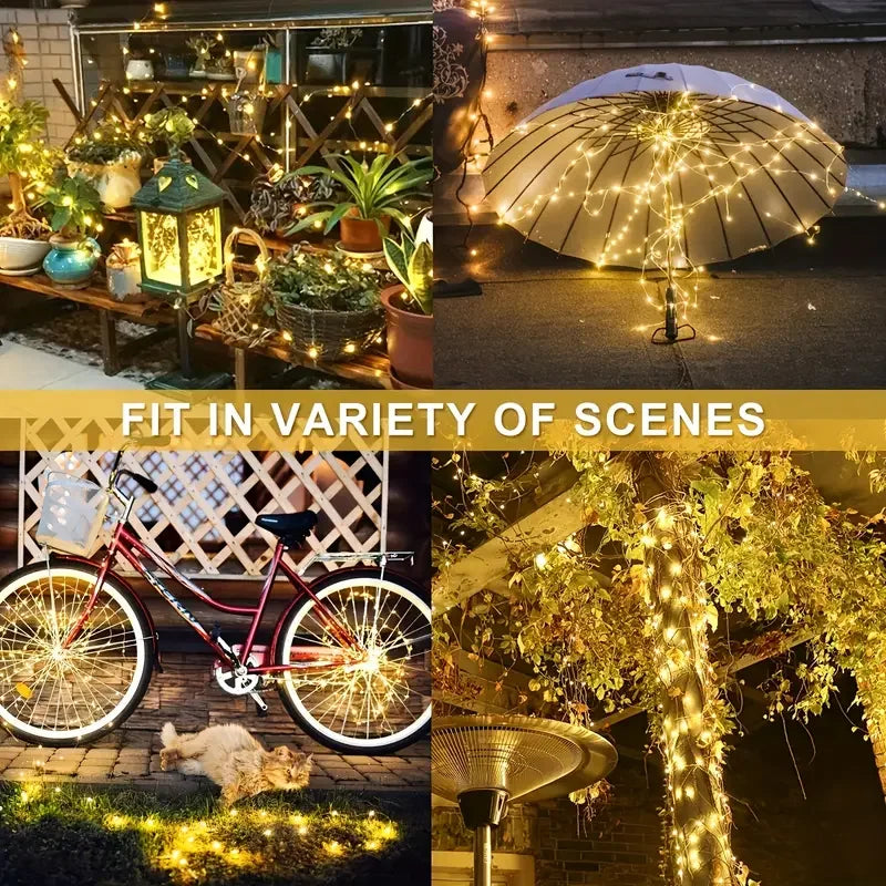 Solar LED String Lights Solar Power Lamp for Patio Tree Christmas Party Wedding Decor Outdoor Lighting Fairy Lights