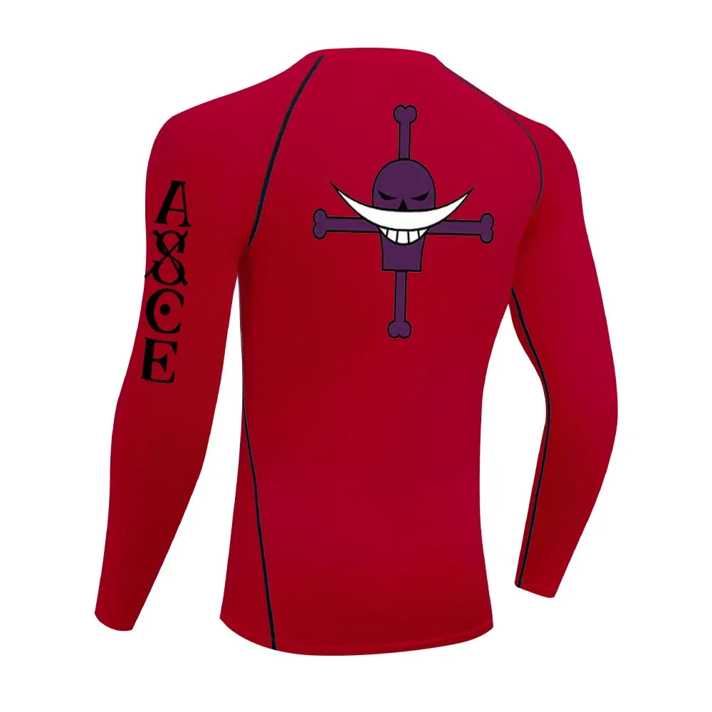 Men's Rash Guard Anime Manga Print Gym Compression Shirt
